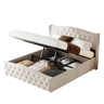 Cama capitonê 140x190 cm - estrado de ripas - arrumação hidráulica - veludo - cama dupla