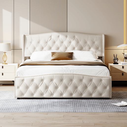 Cama capitonê 140x190 cm - estrado de ripas - arrumação hidráulica - veludo - cama dupla Cama capitonê 140x190 cm - estrado de ripas - arrumação hidráulica - veludo - cama dupla