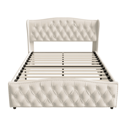Cama capitonê 140x190 cm - estrado de ripas - arrumação hidráulica - veludo - cama dupla Cama capitonê 140x190 cm - estrado de ripas - arrumação hidráulica - veludo - cama dupla