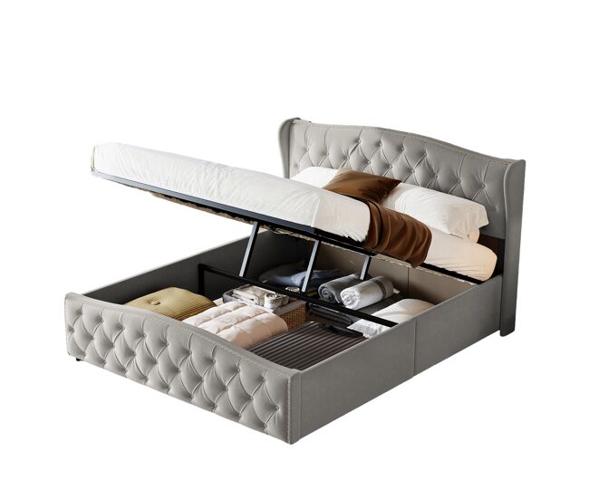 Cama doble funcional con canapé hidráulico y amplio almacenaje 145x202