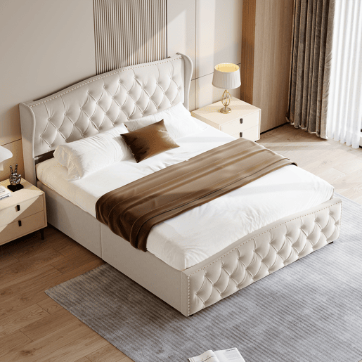 Cama capitonê 140x200 cm - estrado de ripas - arrumação hidráulica - veludo - cama dupla Cama capitonê 140x200 cm - estrado de ripas - arrumação hidráulica - veludo - cama dupla