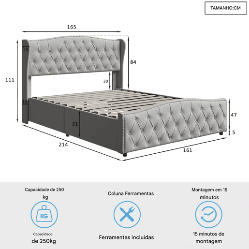 Cama capitonê 160x200 cm - estrado de ripas - arrumação hidráulica - veludo - cama dupla Cama capitonê 160x200 cm - estrado de ripas - arrumação hidráulica - veludo - cama dupla