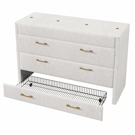 Cama armário 140x200 - Com gaveta, ligações USB e Tipo-C, plataforma convertível, sem colchão - Bege Cama armário 140x200 - Com gaveta, ligações USB e Tipo-C, plataforma convertível, sem colchão - Bege
