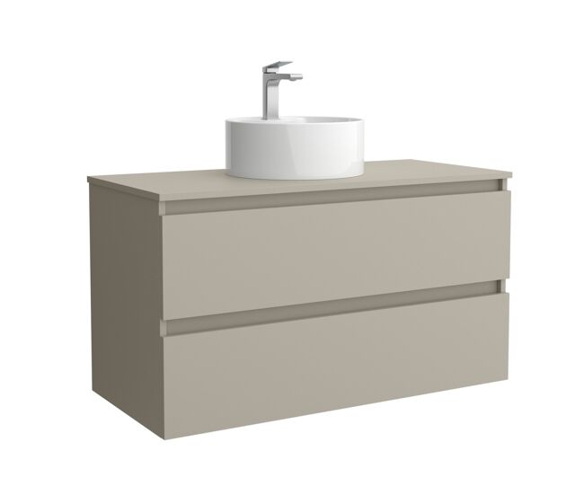 Mueble de baño bequia 100cm gris mate 2 cajones + (sin lavabo)