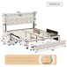 Cama juvenil doble con LED USB y amplio almacenaje Cama juvenil doble con LED USB y amplio almacenaje Beige