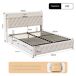 Cama terciopelo con lámpara nocturna y puertos de carga 145x209 Cama terciopelo con lámpara nocturna y puertos de carga 145x209 Beige