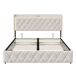 Cama terciopelo con lámpara nocturna y puertos de carga 145x209 Cama terciopelo con lámpara nocturna y puertos de carga 145x209 Beige