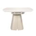 Mesa comedor extensible redonda mármol porcelánico y acero color arena Mesa comedor extensible redonda mármol porcelánico y acero color arena Arena