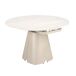 Mesa comedor extensible redonda mármol porcelánico y acero color arena Mesa comedor extensible redonda mármol porcelánico y acero color arena Arena