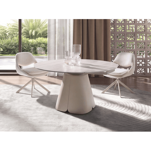 ANGEL CERDA Mesa de jantar extensível redonda porcelânico ANGEL CERDA Mesa de jantar extensível redonda porcelânico