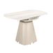 Mesa comedor extensible redonda mármol porcelánico y acero color arena Mesa comedor extensible redonda mármol porcelánico y acero color arena Arena