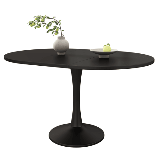 Mesa de jantar extensível redonda 100-140máx cm de mdf,preto
