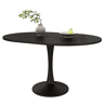 Mesa de jantar extensível redonda 100-140máx cm de mdf,preto