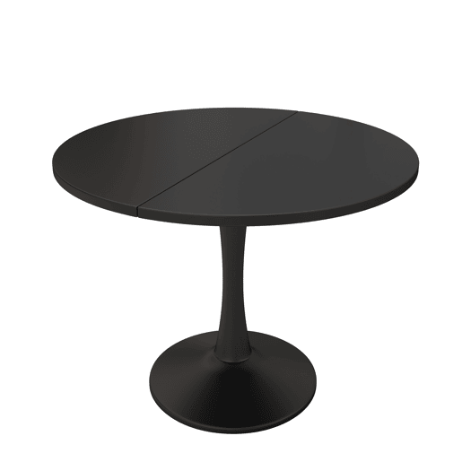 Mesa de jantar extensível redonda 100-140máx cm de mdf,preto