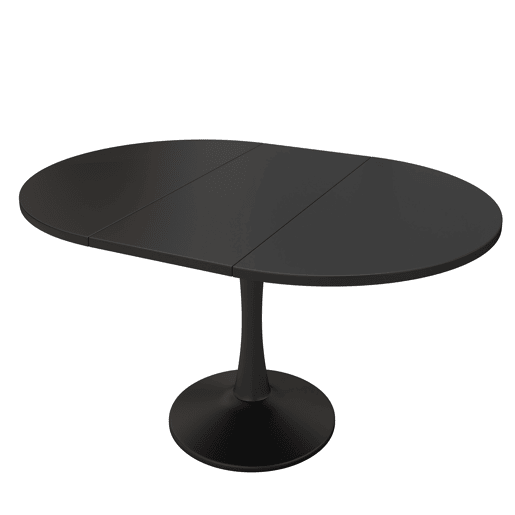 Mesa de jantar extensível redonda 100-140máx cm de mdf,preto