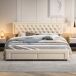 Cama doble hidráulica con amplio cajón de almacenaje 166x203 Cama doble hidráulica con amplio cajón de almacenaje 166x203 Beige