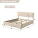 Cama doble hidráulica con amplio cajón de almacenaje 166x203 Cama doble hidráulica con amplio cajón de almacenaje 166x203 Beige