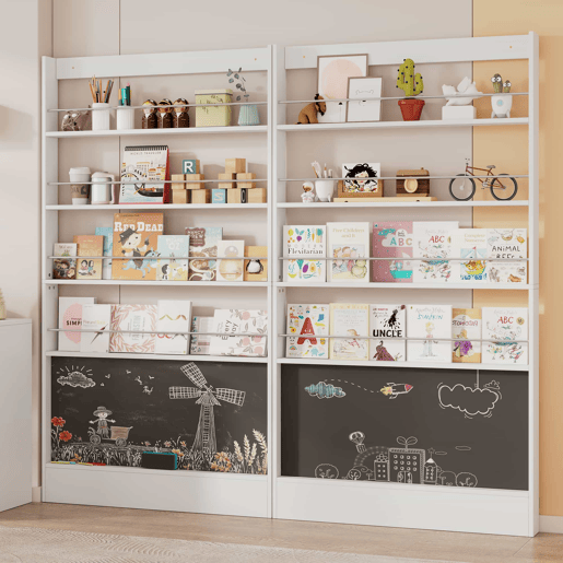 Estante para livros 200x10x180 cm - 4 níveis, economia de espaço, anti-capotamento - Branco Estante para livros 200x10x180 cm - 4 níveis, economia de espaço, anti-capotamento - Branco