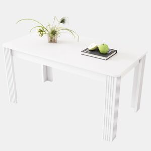 Mesa de jantar fixa retangular 116 cm de painel de partículas,branco
