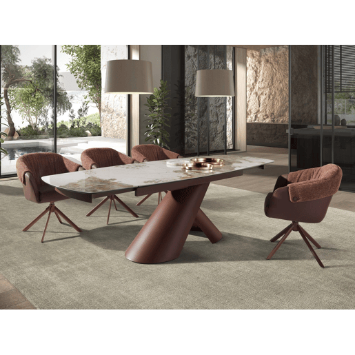 ANGEL CERDA Mesa de jantar extensível oval porcelânico