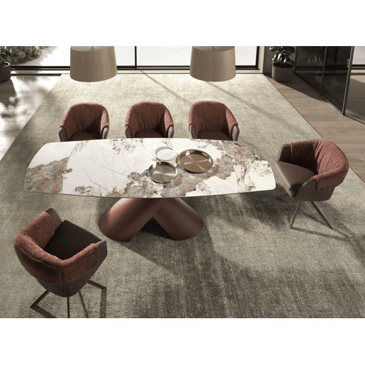 ANGEL CERDA Mesa de jantar extensível oval porcelânico