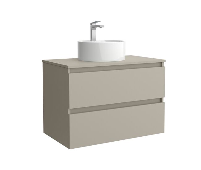 Mueble de baño bequia 80cm gris mate 2 cajones + (sin lavabo)