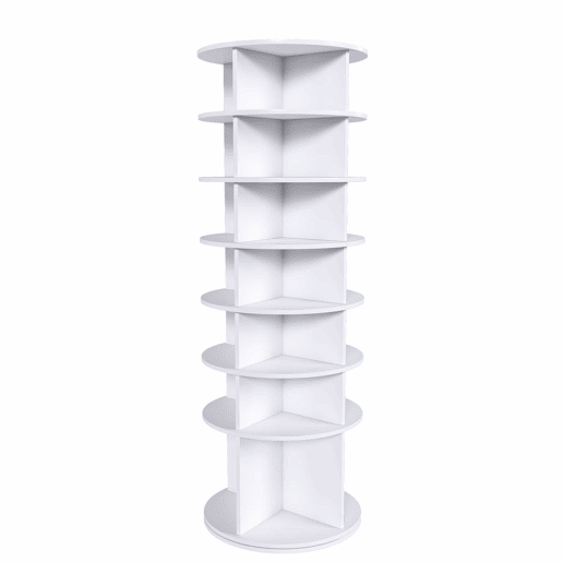 Sapateira giratória com 7 níveis 60x60x184 cm - rotação de 360°, economiza espaço, branca Sapateira giratória com 7 níveis 60x60x184 cm - rotação de 360°, economiza espaço, branca