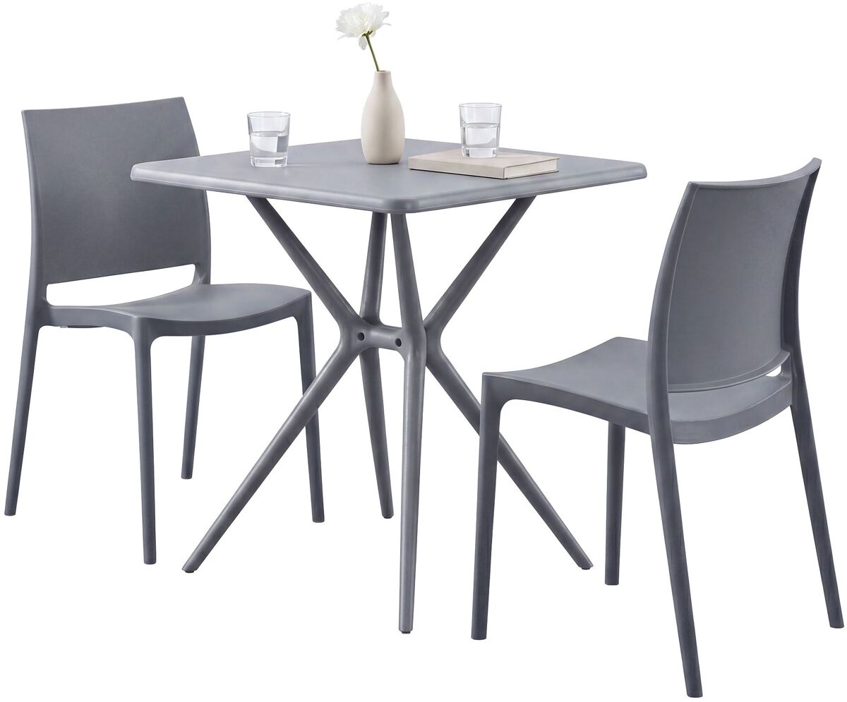 Conjunto de muebles de jardin Amino con 2 sillas 156x72 Gris