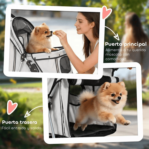 PawHut Carrinho para Cães Dobrável, até 10 kg, Carrinho para Cães Pequenos com 3 Rodas, Capota Ajustável, Cesta, Janelas de Malha, Porta-Copos, Rodas em EVA e Travão, para Gatos, Cinzento Claro PawHut Carrinho para Cães Dobrável, até 10 kg, Carrinho para Cães Pequenos com 3 Rodas, Capota Ajustável, Cesta, Janelas de Malha, Porta-Copos, Rodas em EVA e Travão, para Gatos, Cinzento Claro