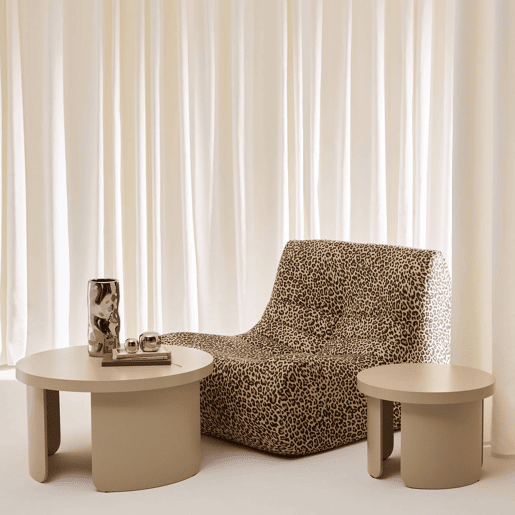 Mesa de centro redonda encaixável, set de 2 Bege - 70x70x38 cm Mesa de centro redonda encaixável, set de 2 Bege - 70x70x38 cm
