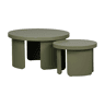 Mesa de centro redonda encaixável, set de 2 Verde caqui - 70x70x38 cm
