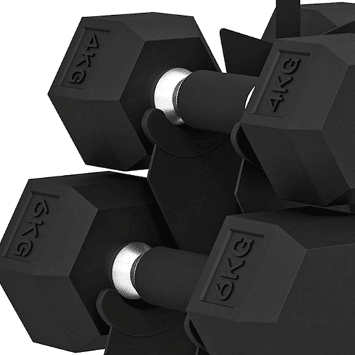 SPORTNOW Conjunto de 6 Halteres 36 kg, 2x4 kg, 2x6 kg e 2x8 kg, Hexagonais com Suporte, Revestimento em Borracha e Pegas Antiderrapantes para Casa e Ginásio SPORTNOW Conjunto de 6 Halteres 36 kg, 2x4 kg, 2x6 kg e 2x8 kg, Hexagonais com Suporte, Revestimento em Borracha e Pegas Antiderrapantes para Casa e Ginásio