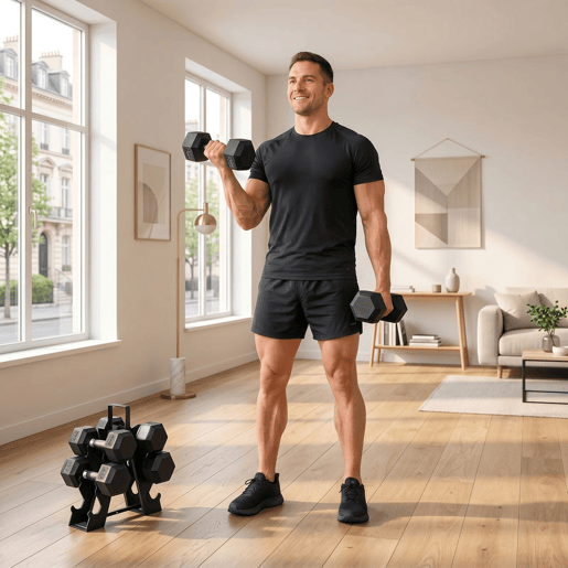 SPORTNOW Conjunto de 6 Halteres 36 kg, 2x4 kg, 2x6 kg e 2x8 kg, Hexagonais com Suporte, Revestimento em Borracha e Pegas Antiderrapantes para Casa e Ginásio SPORTNOW Conjunto de 6 Halteres 36 kg, 2x4 kg, 2x6 kg e 2x8 kg, Hexagonais com Suporte, Revestimento em Borracha e Pegas Antiderrapantes para Casa e Ginásio