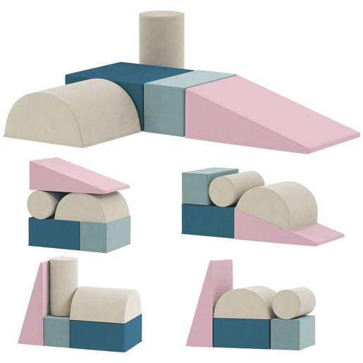 AIYAPLAY Conjunto de 5 Blocos de Espuma para Crianças, Blocos de Psicomotricidade com Base Antiderrapante e Capa Removível, Set de Escalada Macio para Interior, 6 Meses-3 Anos AIYAPLAY Conjunto de 5 Blocos de Espuma para Crianças, Blocos de Psicomotricidade com Base Antiderrapante e Capa Removível, Set de Escalada Macio para Interior, 6 Meses-3 Anos