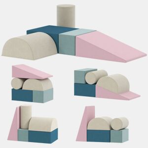 AIYAPLAY Conjunto de 5 Blocos de Espuma para Crianças, Blocos de Psicomotricidade com Base Antiderrapante e Capa Removível, Set de Escalada Macio para Interior, 6 Meses-3 Anos