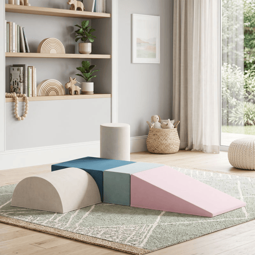 AIYAPLAY Conjunto de 5 Blocos de Espuma para Crianças, Blocos de Psicomotricidade com Base Antiderrapante e Capa Removível, Set de Escalada Macio para Interior, 6 Meses-3 Anos AIYAPLAY Conjunto de 5 Blocos de Espuma para Crianças, Blocos de Psicomotricidade com Base Antiderrapante e Capa Removível, Set de Escalada Macio para Interior, 6 Meses-3 Anos