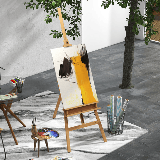 Vinsetto Cavalete de Pintura em Madeira DobrĂ¡vel, 235 cm, Ajuste de Altura e Ă‚ngulo, Prateleira Inferior, para Adultos, Artistas e Estudantes, Tons Naturais Vinsetto Cavalete de Pintura em Madeira DobrĂ¡vel, 235 cm, Ajuste de Altura e Ă‚ngulo, Prateleira Inferior, para Adultos, Artistas e Estudantes, Tons Naturais