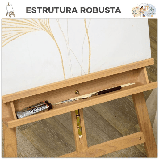Vinsetto Cavalete de Pintura em Madeira DobrĂ¡vel, 235 cm, Ajuste de Altura e Ă‚ngulo, Prateleira Inferior, para Adultos, Artistas e Estudantes, Tons Naturais Vinsetto Cavalete de Pintura em Madeira DobrĂ¡vel, 235 cm, Ajuste de Altura e Ă‚ngulo, Prateleira Inferior, para Adultos, Artistas e Estudantes, Tons Naturais