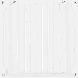 PawHut Barreira de Segurança para Cães 75-85 cm para Portas e Escadas u2013 Porta Dupla Direção, Montagem por Pressão, Uso com Uma Mão, Branco