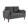 Sofá em madeira de seringueira e tecido chenille, 2 lugares Cinza escuro - 130x82.5x86 cm