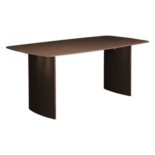 Mesa de jantar com tampo de vidro fosco com 8 lugares, Lior, Castanho, 180x90x76 cm