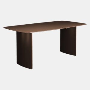 Mesa de jantar com tampo de vidro fosco com 8 lugares, Lior, Castanho, 180x90x76 cm