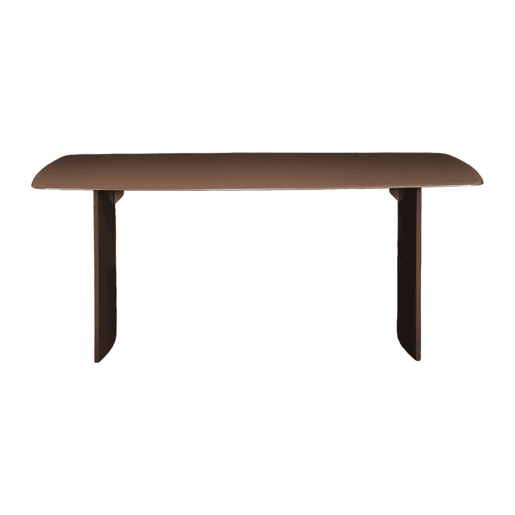 Mesa de jantar com tampo de vidro fosco com 8 lugares, Lior, Castanho, 180x90x76 cm