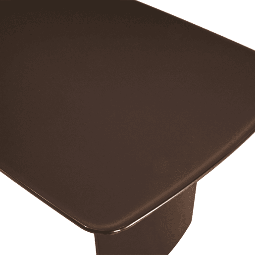 Mesa de jantar com tampo de vidro fosco com 8 lugares, Lior, Castanho, 180x90x76 cm