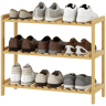 Sapateira de bambu com 3 níveis, prateleira para sapatos com capacidade para 9 pares, ideal para hall de entrada ouredor, 70x26x57,5 cm, natural