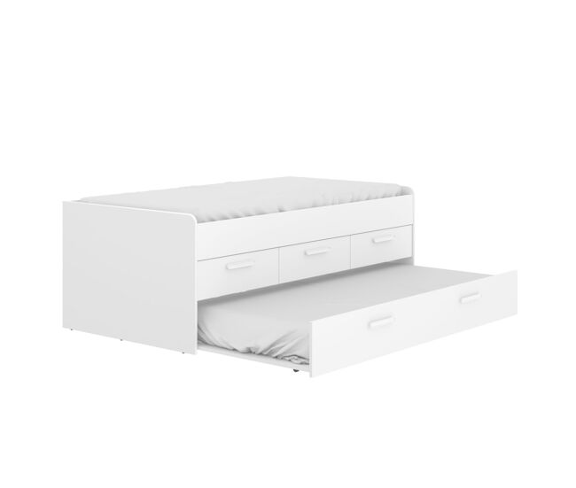 Cama nido con cajones zephyr, blanco , 90 x 190 cm, cama nido con cajones
