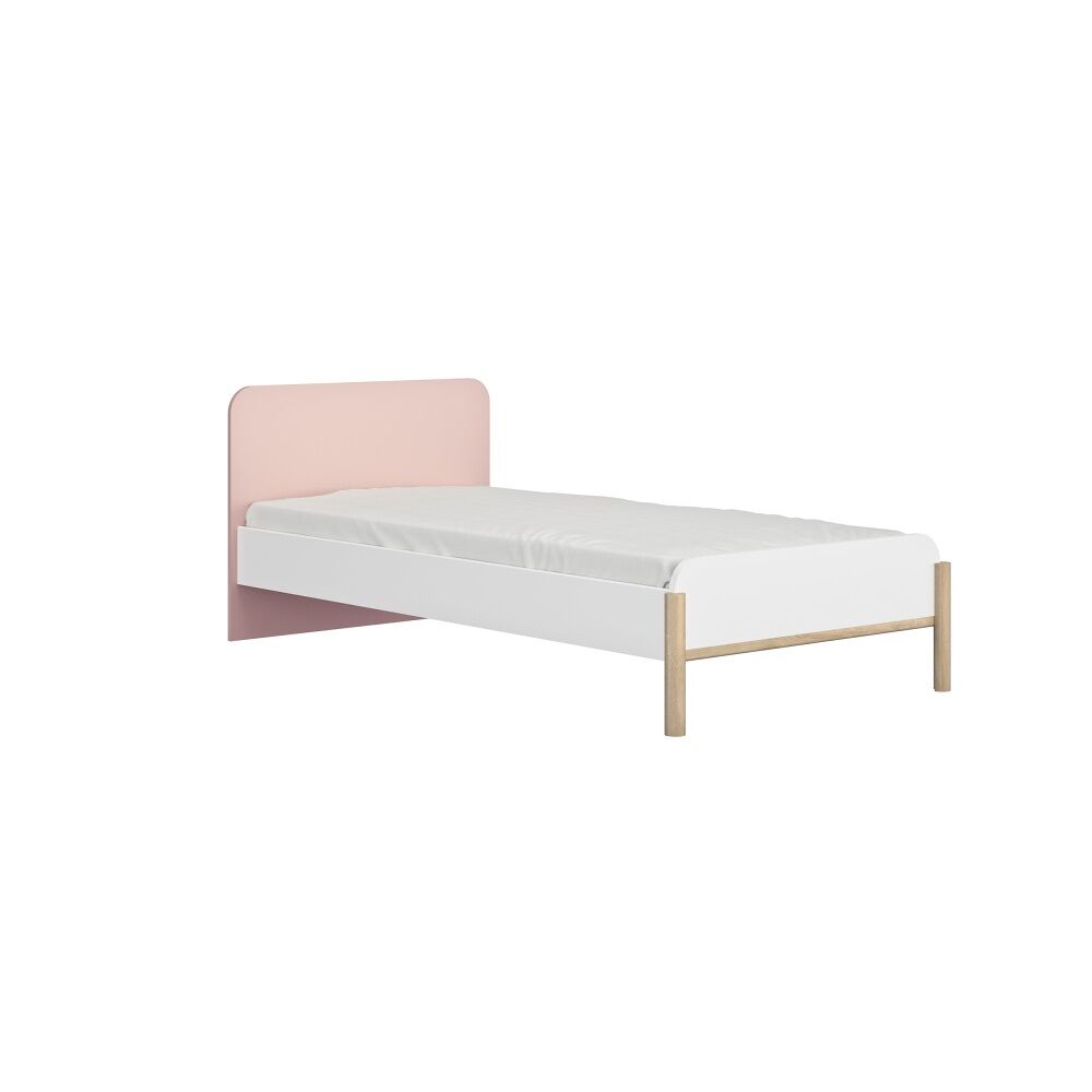 Cama infantil amira, rosa / blanco / roble , 101 x 197 x 76 cm, cama infantil