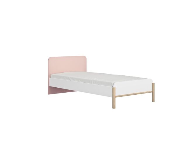 Cama infantil amira, rosa / blanco / roble , 101 x 197 x 76 cm, cama infantil
