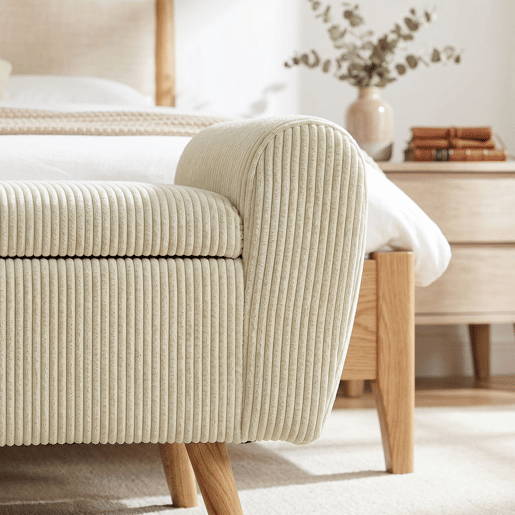 HOMCOM Banco de Arrumação 150 cm, Puff Estofado em Veludo, Banco de Fundo de Cama com Braços Arredondados e Pés de Madeira, Otomana para Quarto, Sala ou Hall, Bege HOMCOM Banco de Arrumação 150 cm, Puff Estofado em Veludo, Banco de Fundo de Cama com Braços Arredondados e Pés de Madeira, Otomana para Quarto, Sala ou Hall, Bege