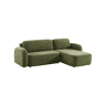 Sofá-cama de canto reversível com chaise longue, cama e baú, 3 lugares Verde - 251x170x84 cm